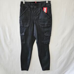 Spanx Stretch Twill Ankle Cargo Pants Washed Black Size Medium